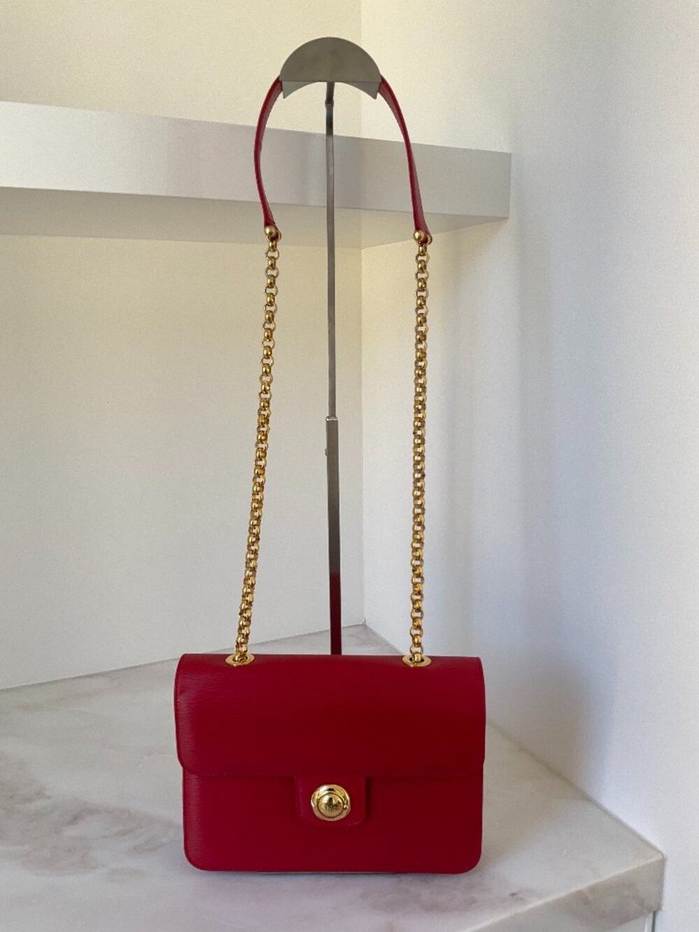 Chloé Mirror Red Epi Leather Crossbody bag  - with gold Chain
